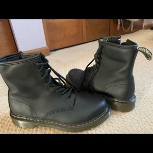 Black Dr Martens Leather Lace Up Boots